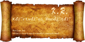 Körtvési Renátó névjegykártya