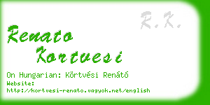 renato kortvesi business card